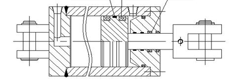 典型的液壓油缸密封件油封密封圈形式之孔軸全部用y圈型式結(jié)構(gòu)圖1